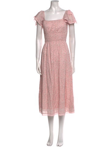 LoveShackFancy Dresses Floral Print Long Dress XS