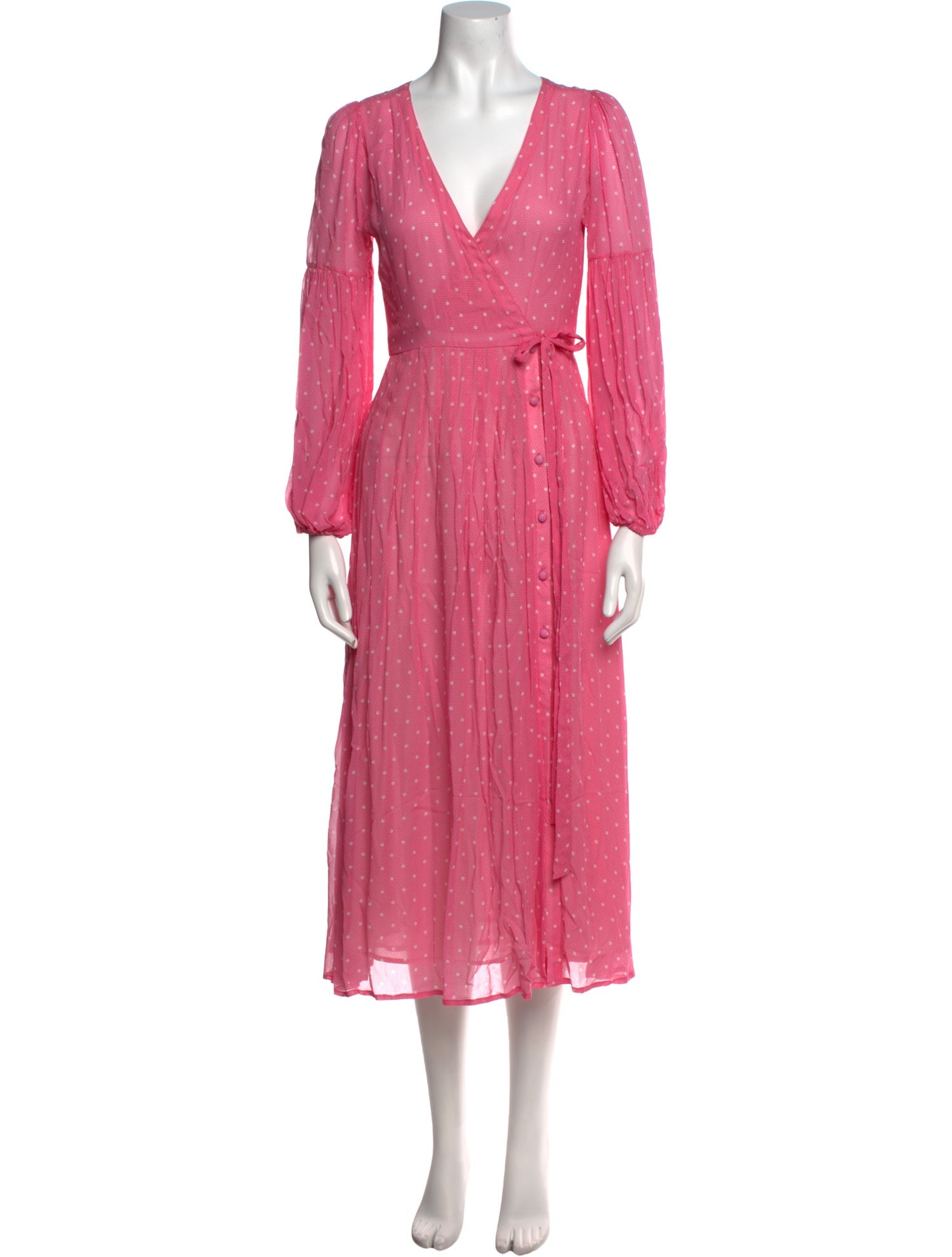 LoveShackFancy V-Neck Midi Length Dress