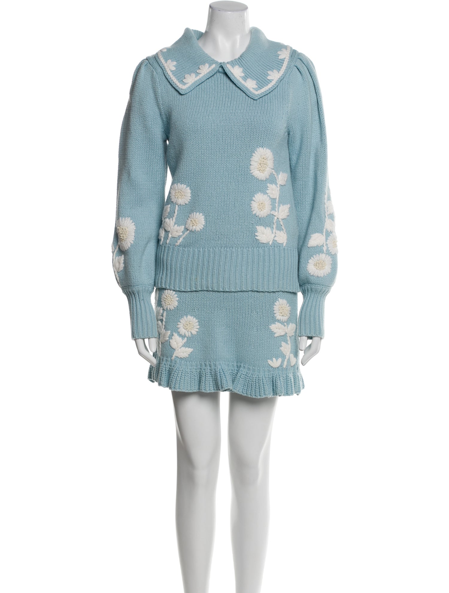 LoveShackFancy Nylon Embroidered Accent Skirt Set