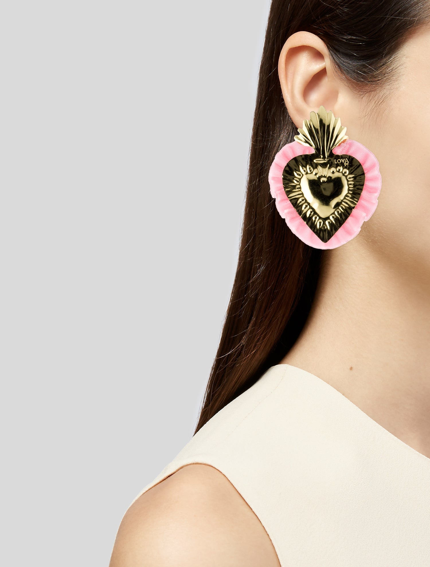 LOVA by VL Velvet Heart Drop Earrings