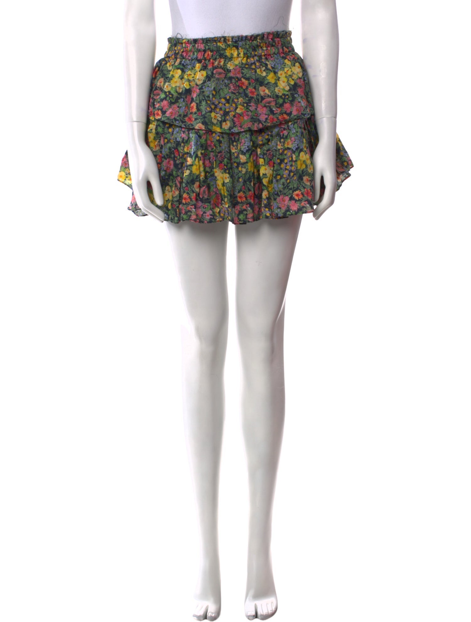 LoveShackFancy Floral Print Mini Skirt