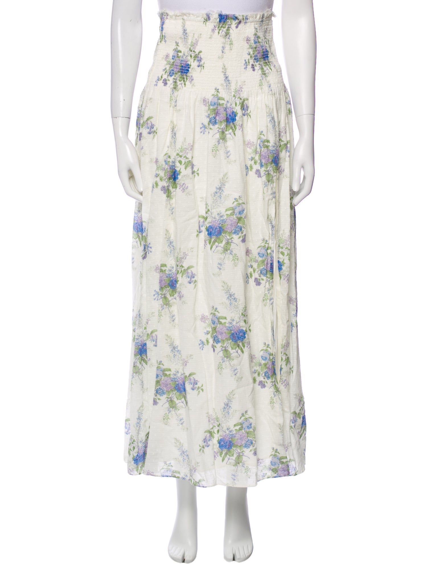 LoveShackFancy Floral Print Long Skirt