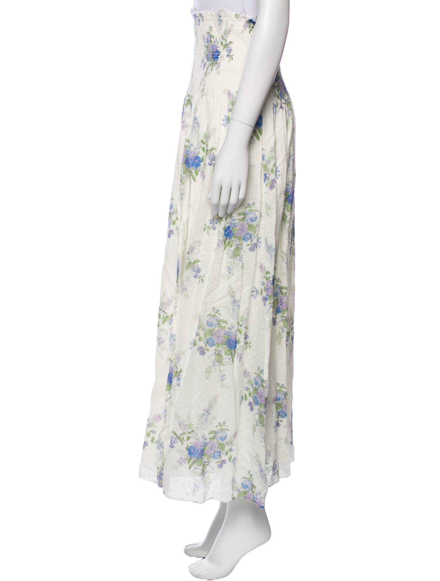 LoveShackFancy Floral Print Long Skirt