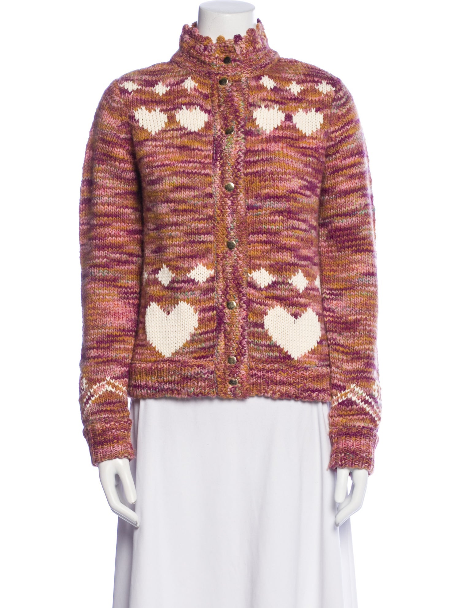 LoveShackFancy Graphic Print Mock Neck Sweater