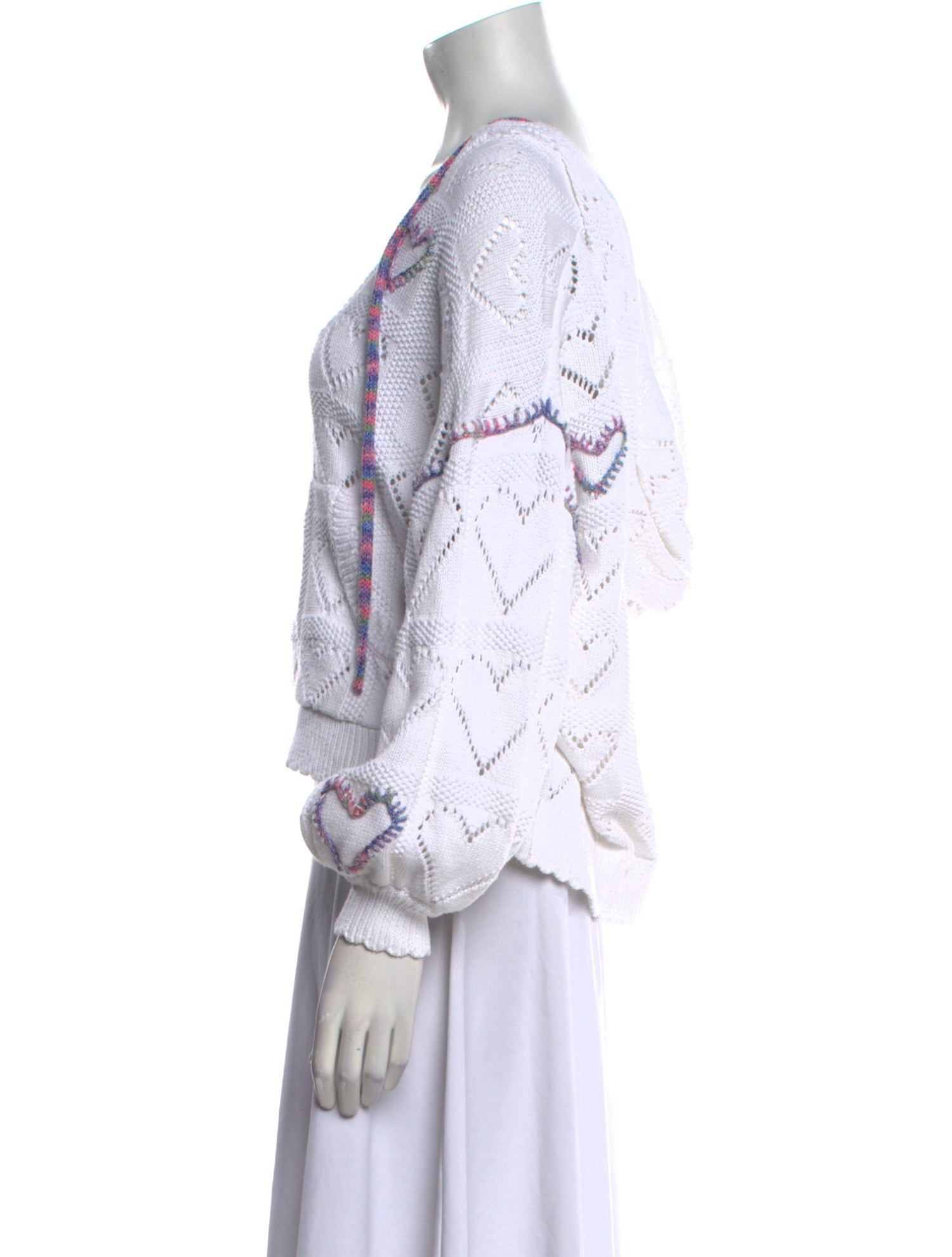 LoveShackFancy Printed V-Neck Sweater