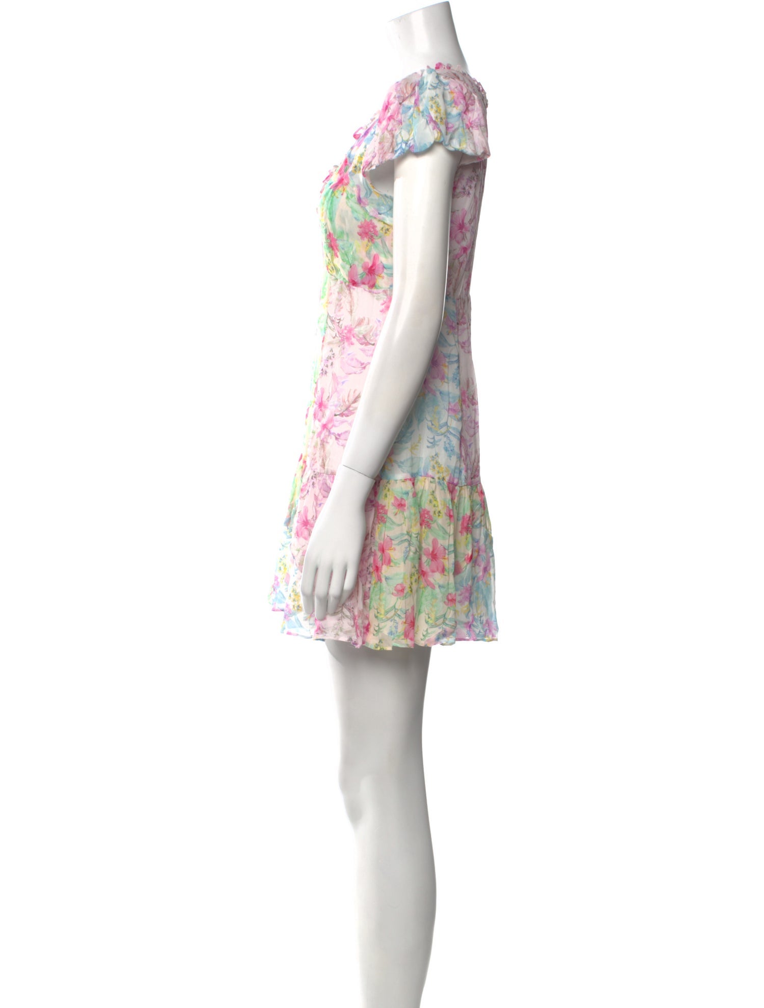 LoveShackFancy Floral Print Mini Dress