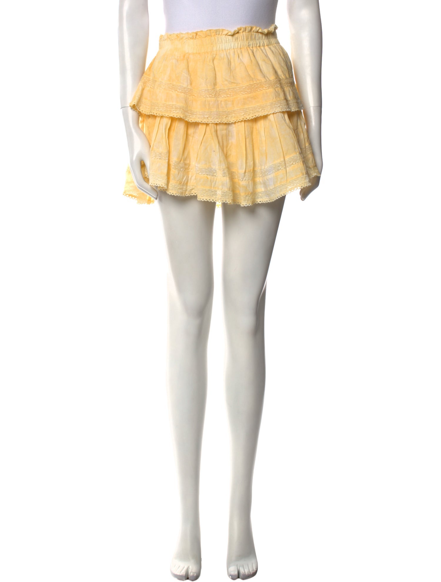 LoveShackFancy Raw-Edge Trim Mini Skirt