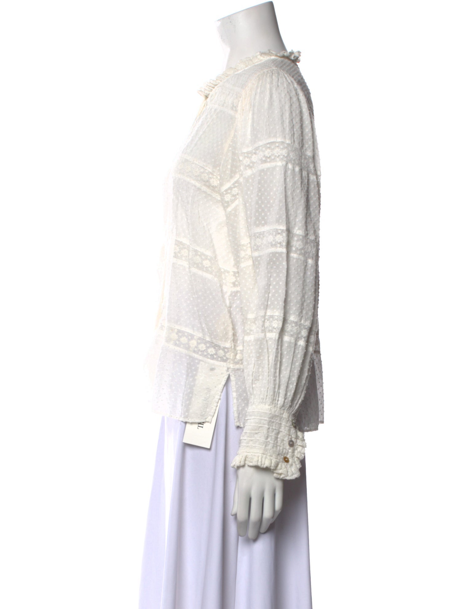 LoveShackFancy Printed Mock Neck Blouse