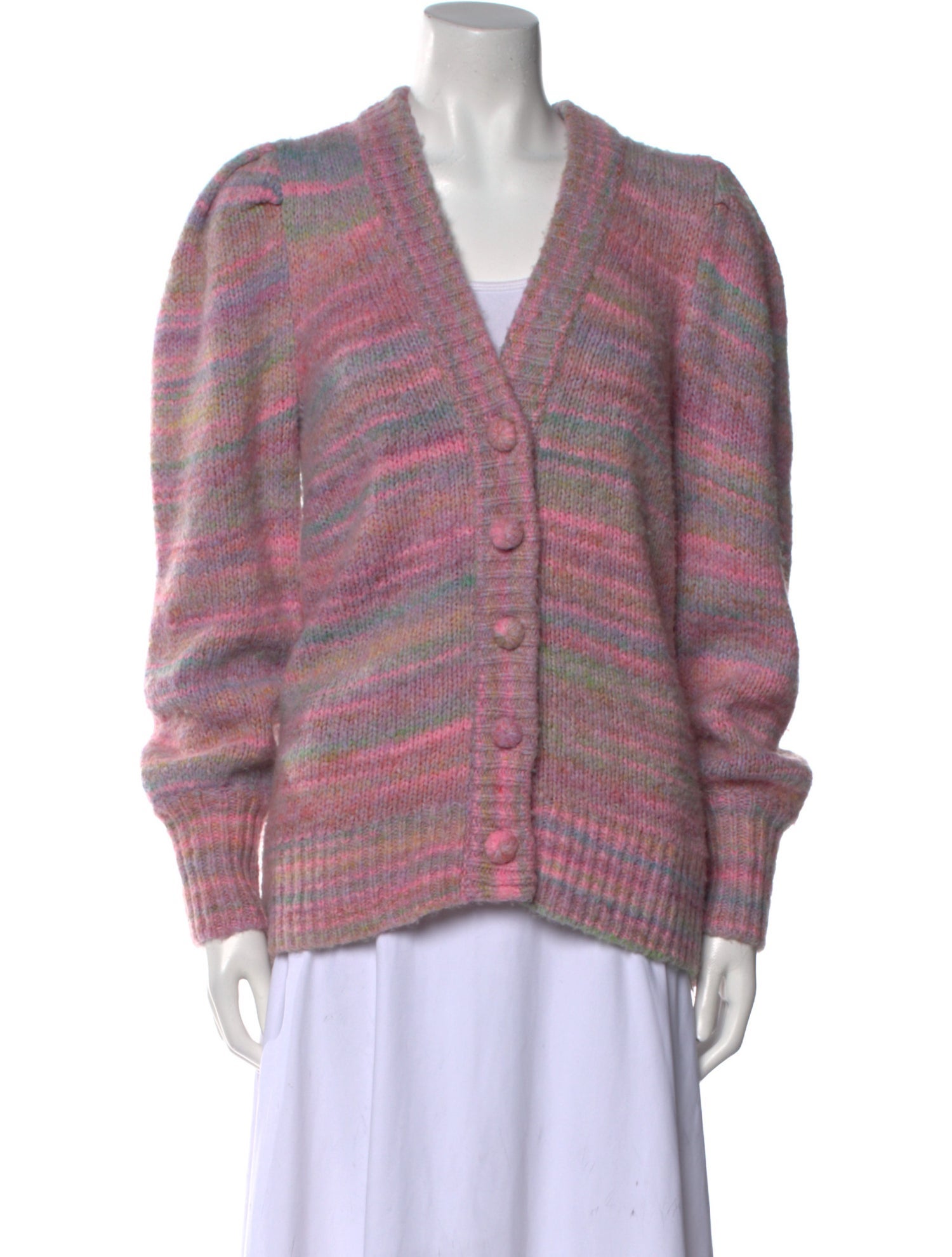 LoveShackFancy Striped V-Neck Sweater