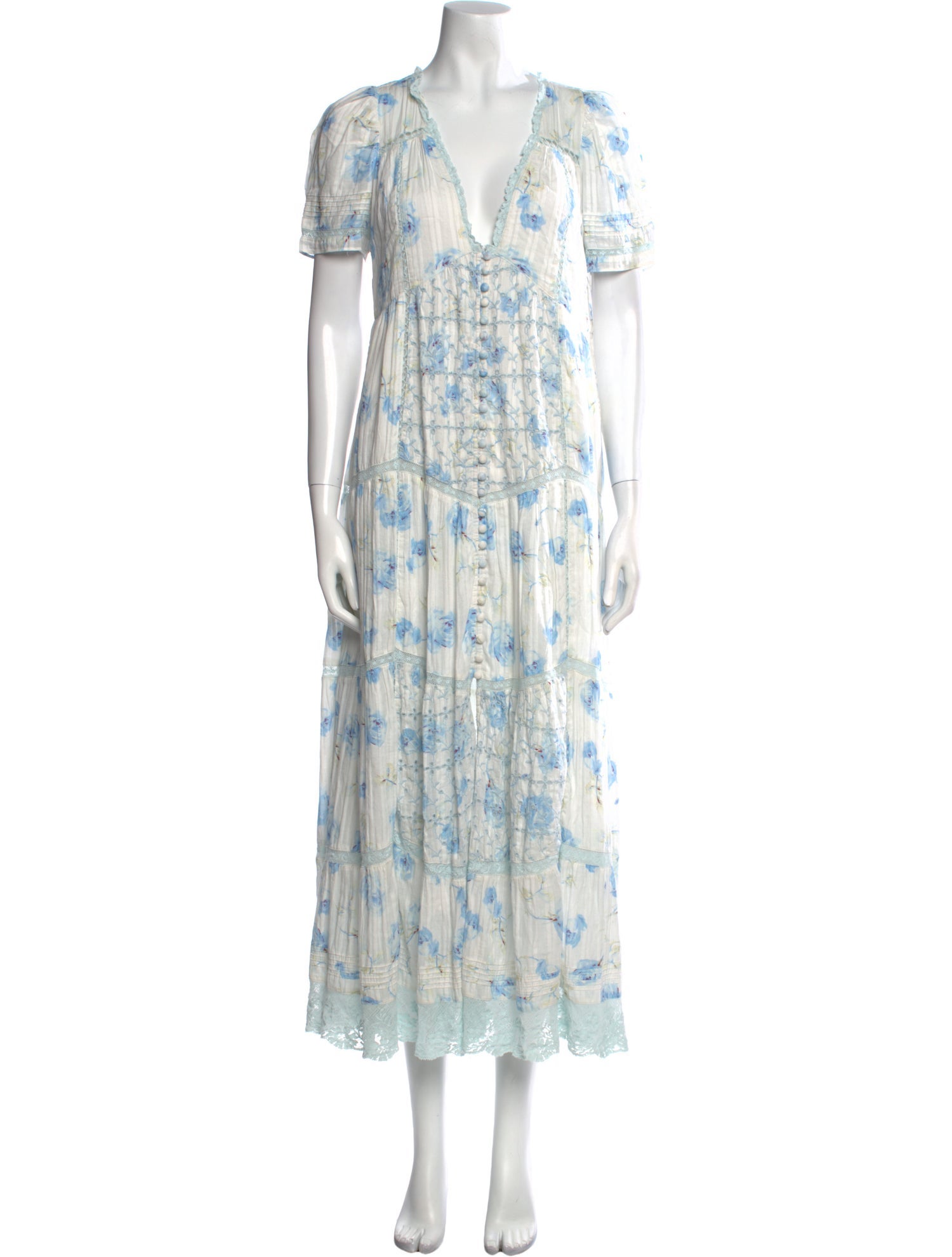 LoveShackFancy Floral Print Long Dress