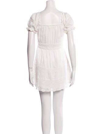 LoveShackFancy Square Neckline Mini Dress