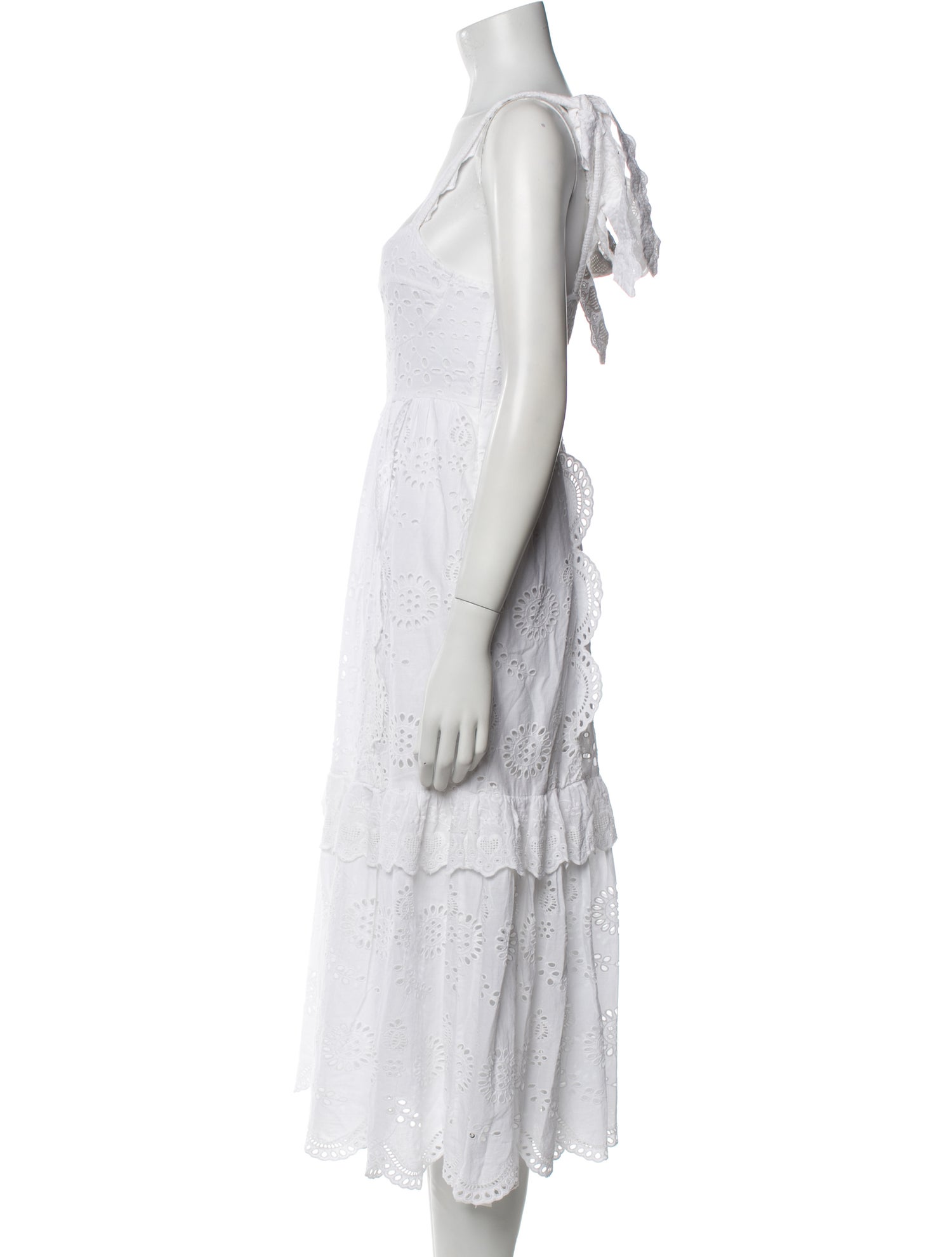 LoveShackFancy Square Neckline Midi Length Dress