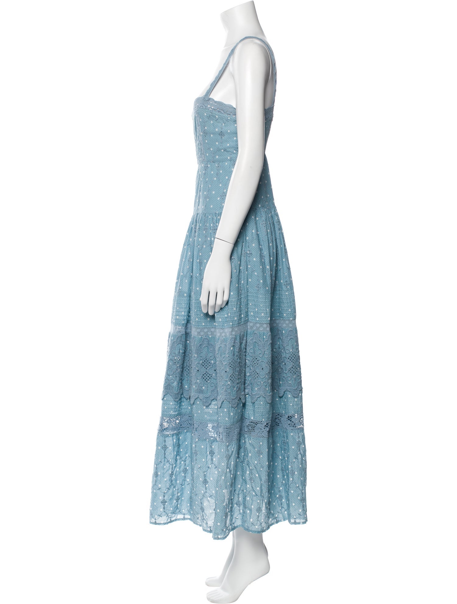 LoveShackFancy Polka Dot Print Long Dress