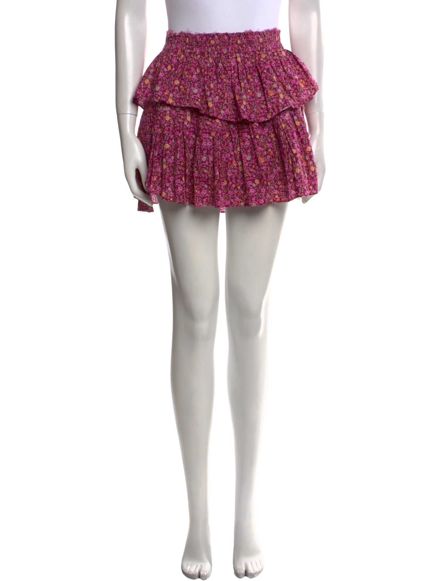 LoveShackFancy Floral Print Mini Skirt