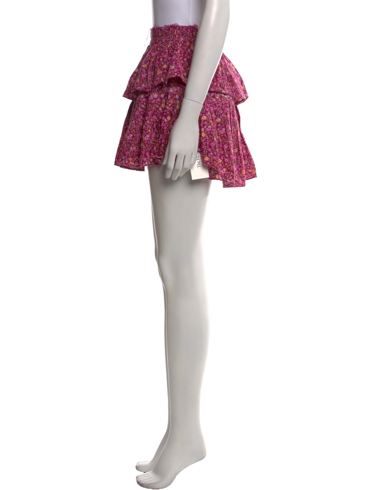 LoveShackFancy Floral Print Mini Skirt