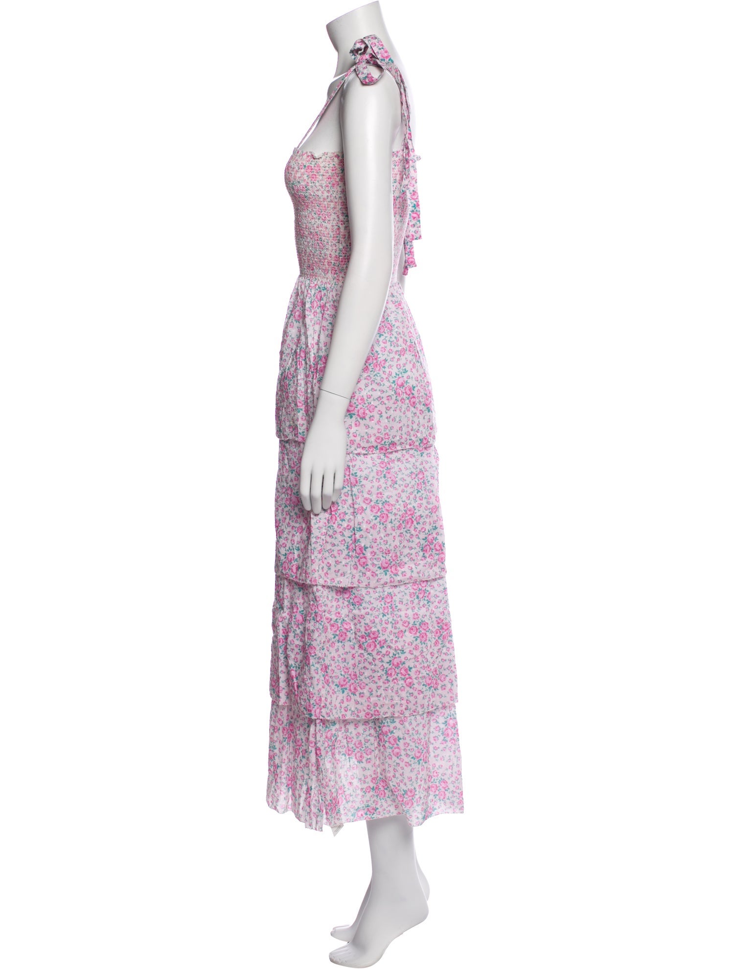 LoveShackFancy Floral Print Long Dress
