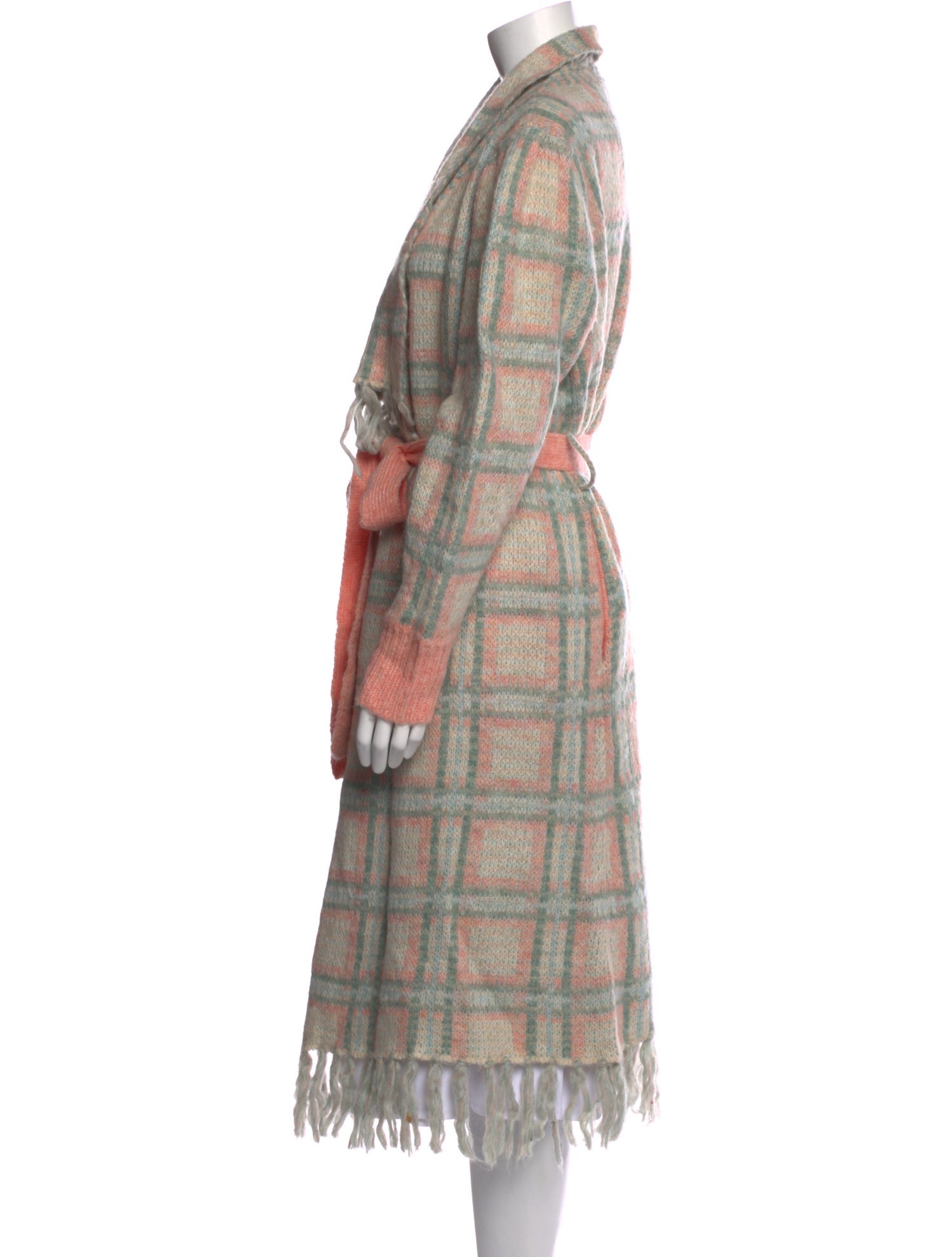 LoveShackFancy Plaid Print V-Neck Sweater