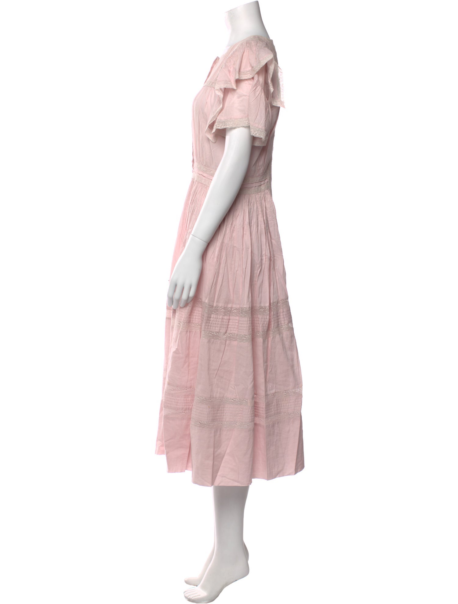 LoveShackFancy Crew Neck Midi Length Dress