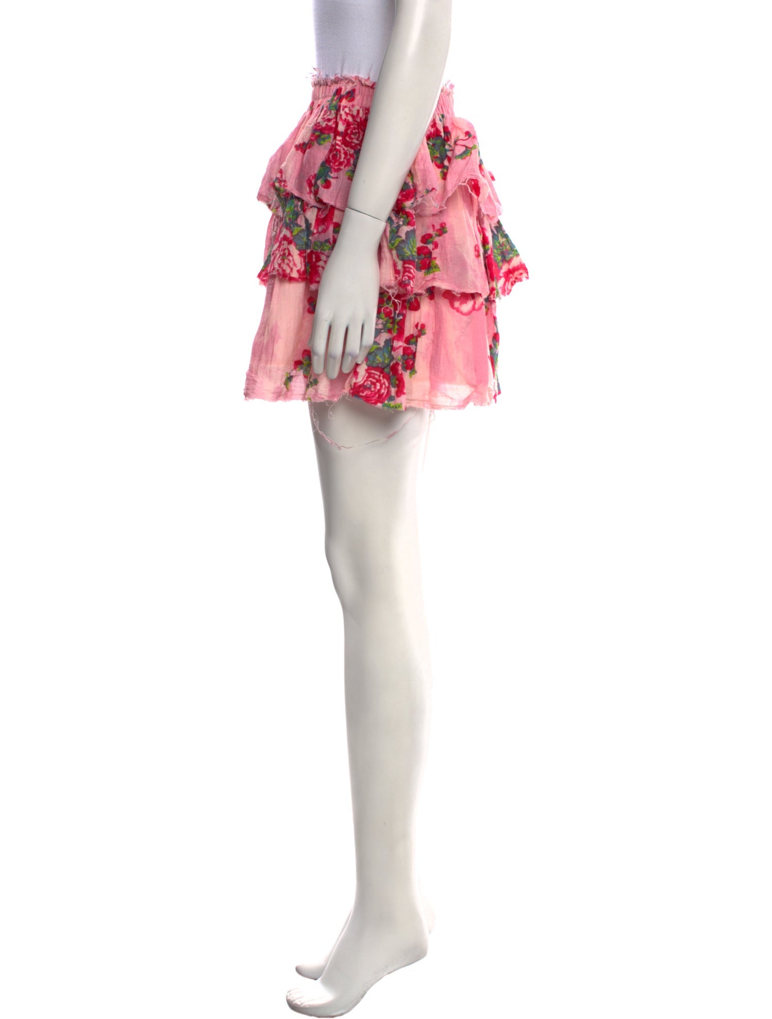 LoveShackFancy Floral Print Mini Skirt