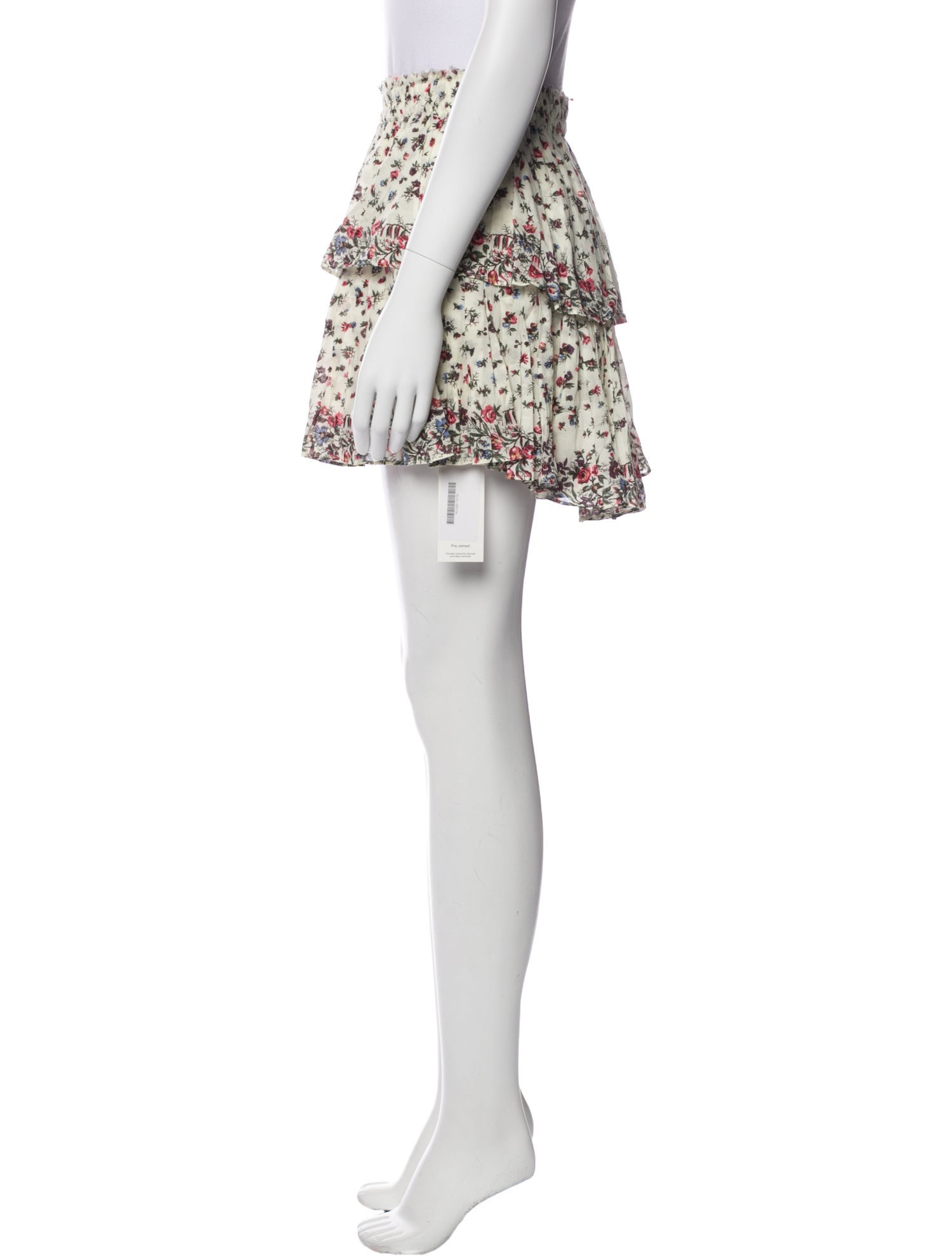 LoveShackFancy Floral Print Mini Skirt