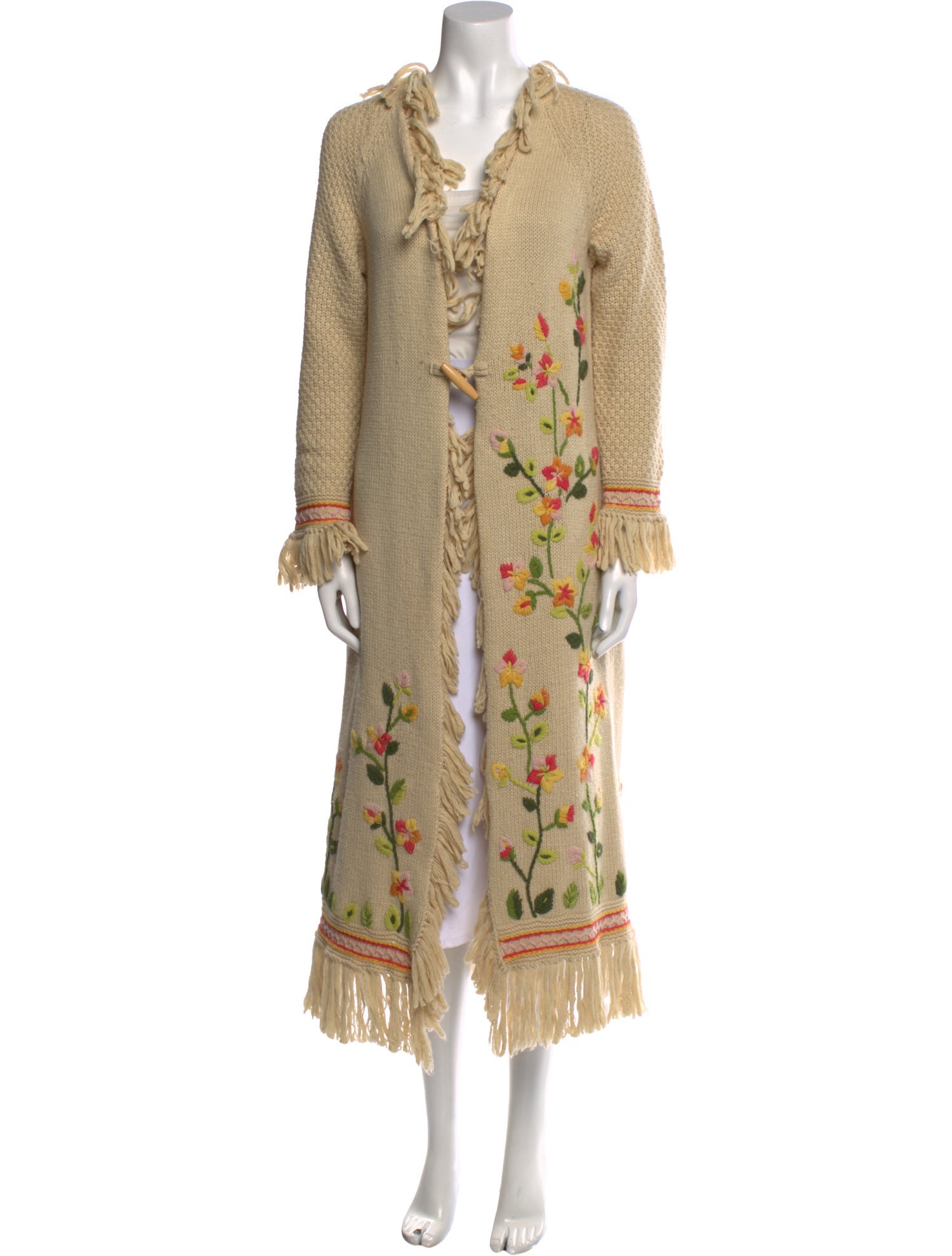 LoveShackFancy Patterned Open Front Sweater