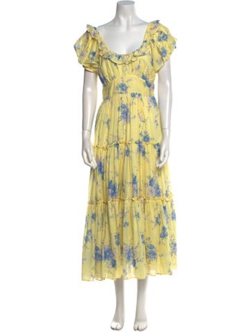 LoveShackFancy Dresses Floral Print Long Dress XS