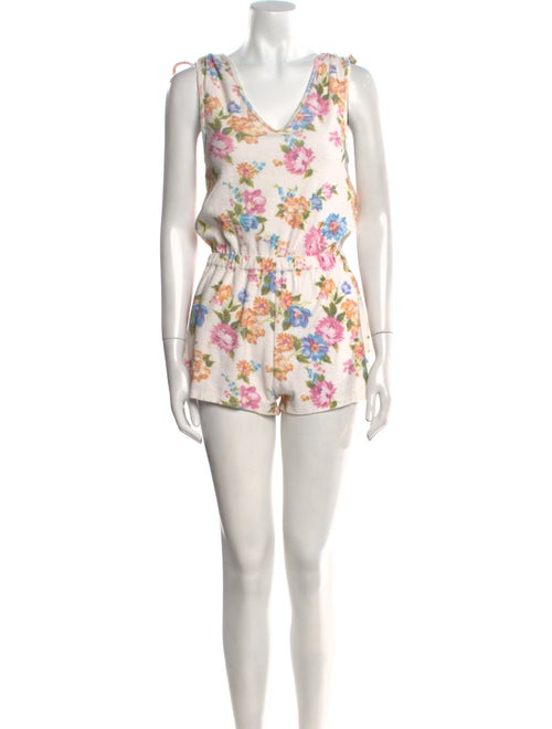 LoveShackFancy Printed V-Neck Romper