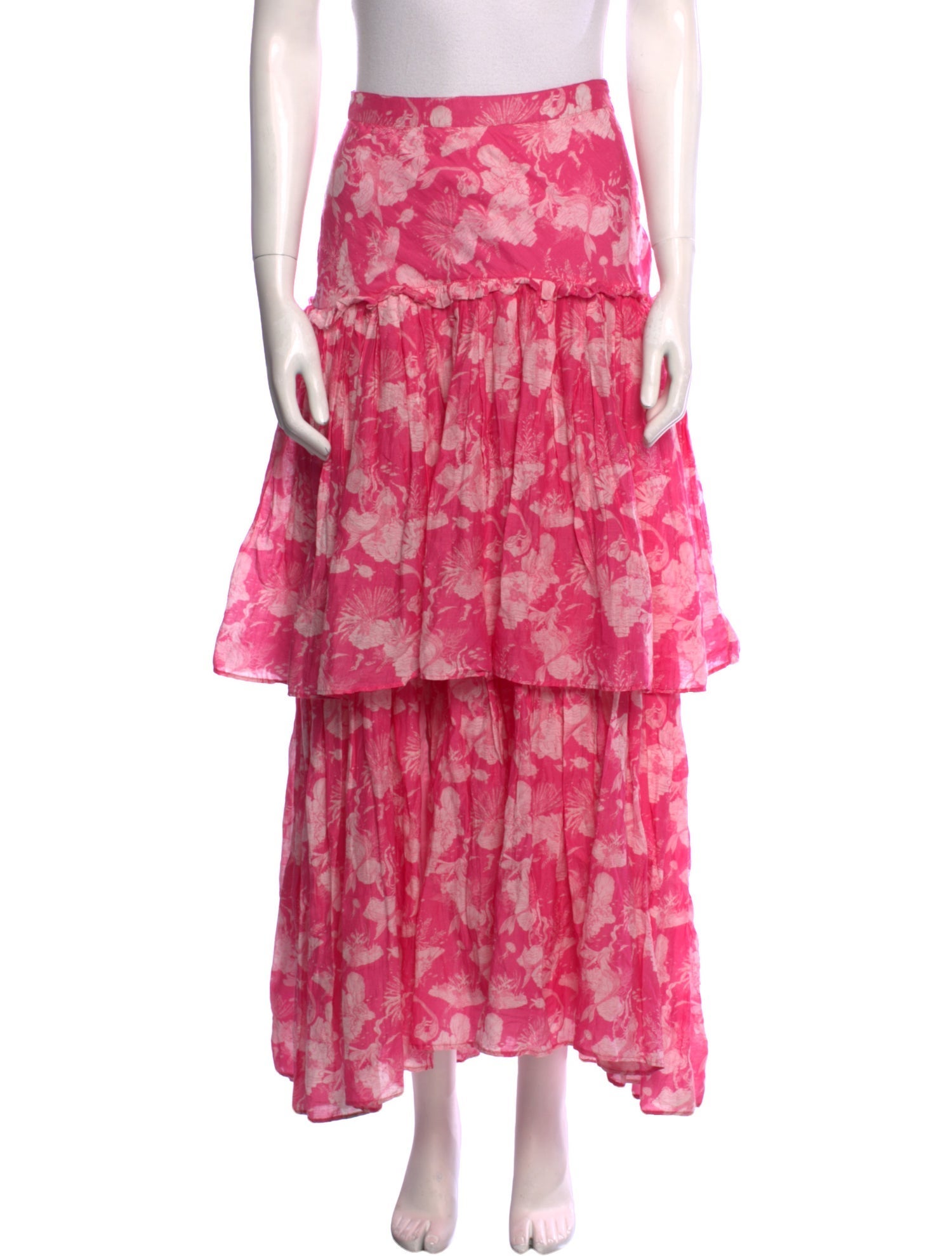 LoveShackFancy Floral Print Long Skirt