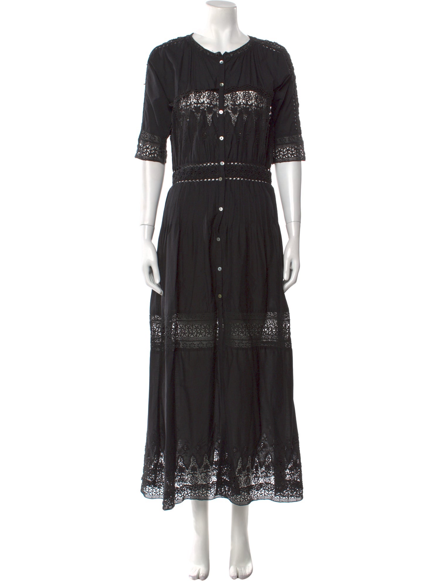 LoveShackFancy Crew Neck Long Dress