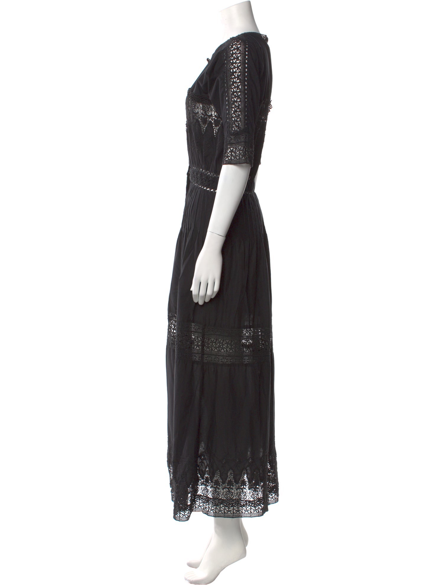 LoveShackFancy Crew Neck Long Dress