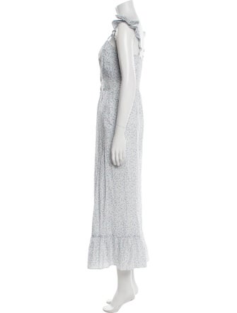 LoveShackFancy Printed V-Neck Jumpsuit