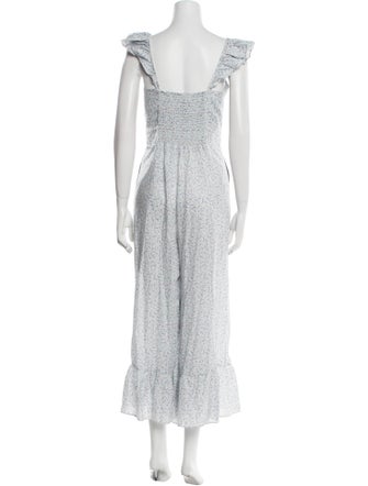 LoveShackFancy Printed V-Neck Jumpsuit