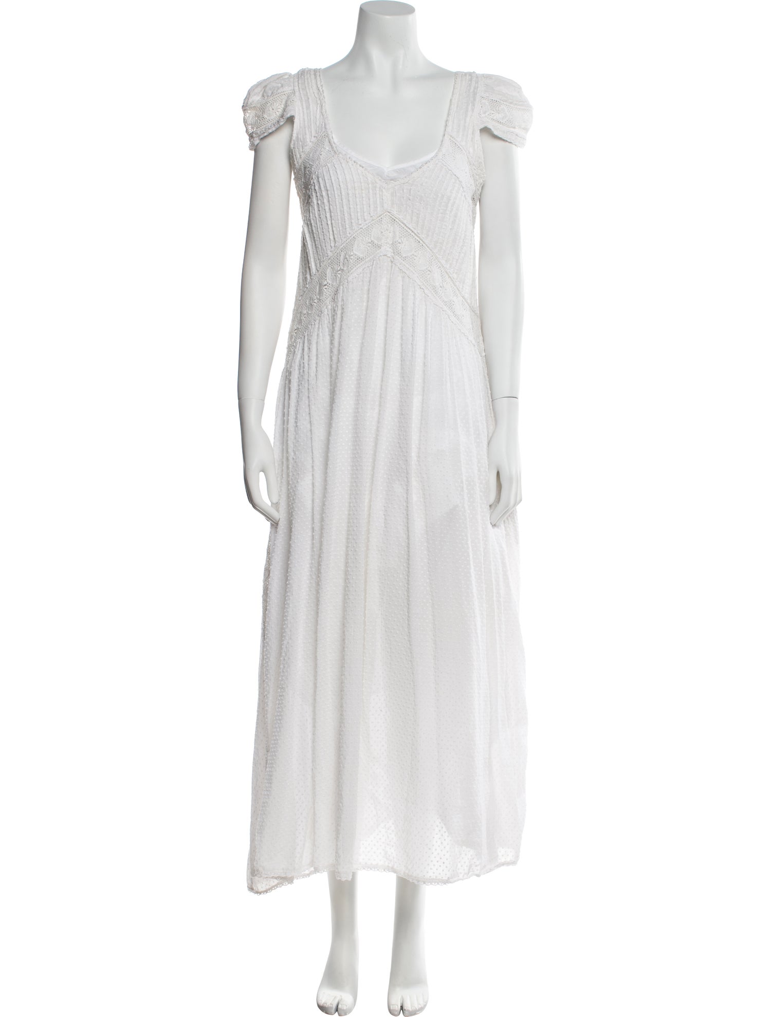 LoveShackFancy Scoop Neck Long Dress