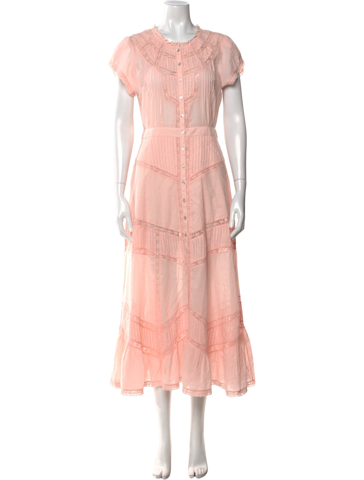 LoveShackFancy Crew Neck Long Dress