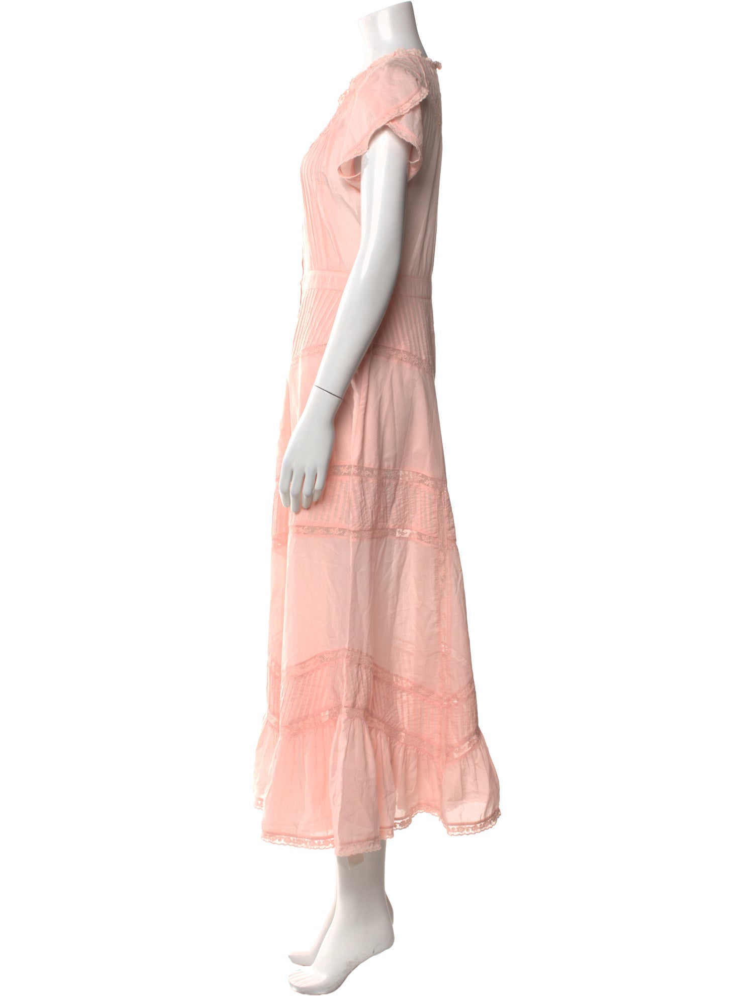 LoveShackFancy Crew Neck Long Dress