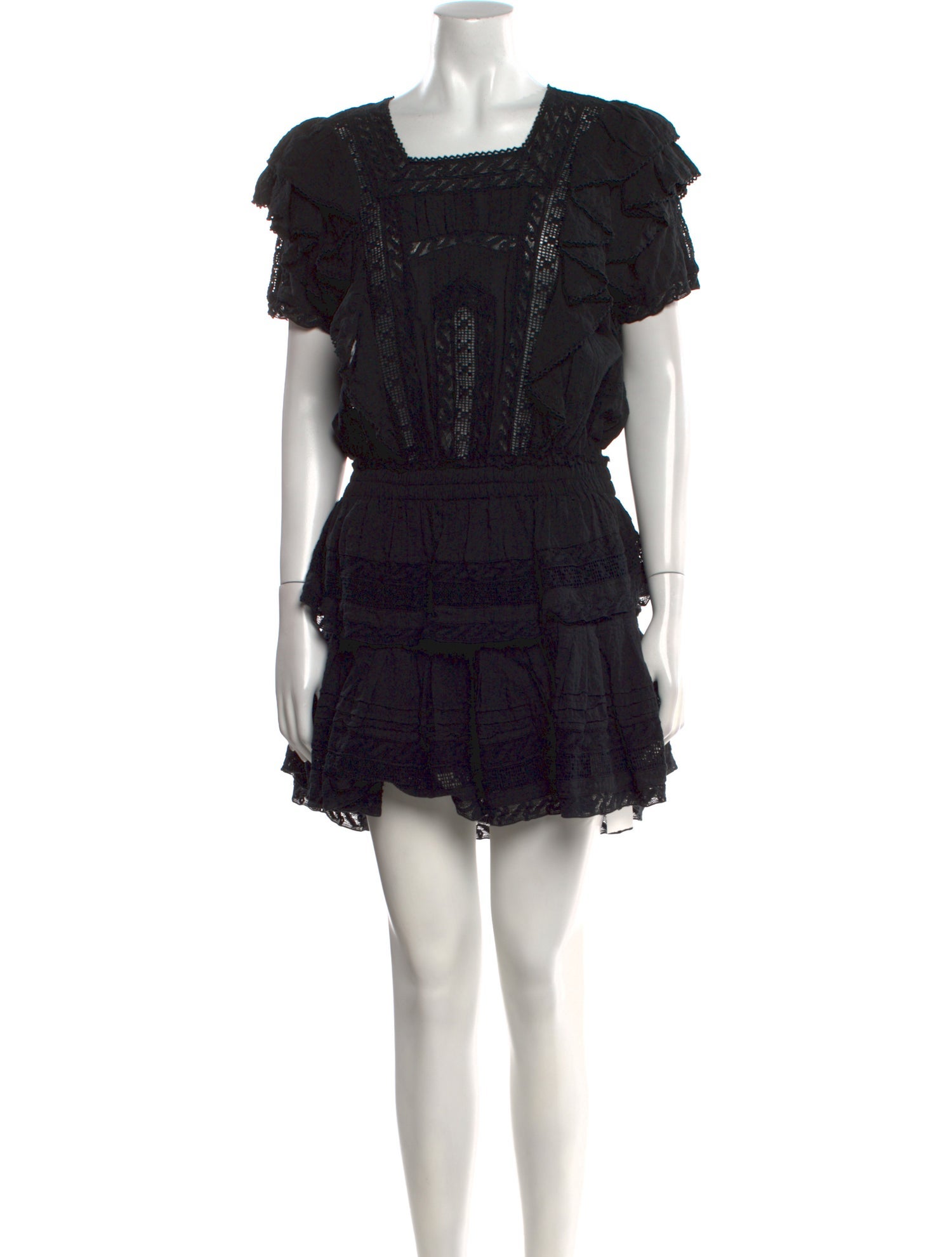 LoveShackFancy Square Neckline Mini Dress