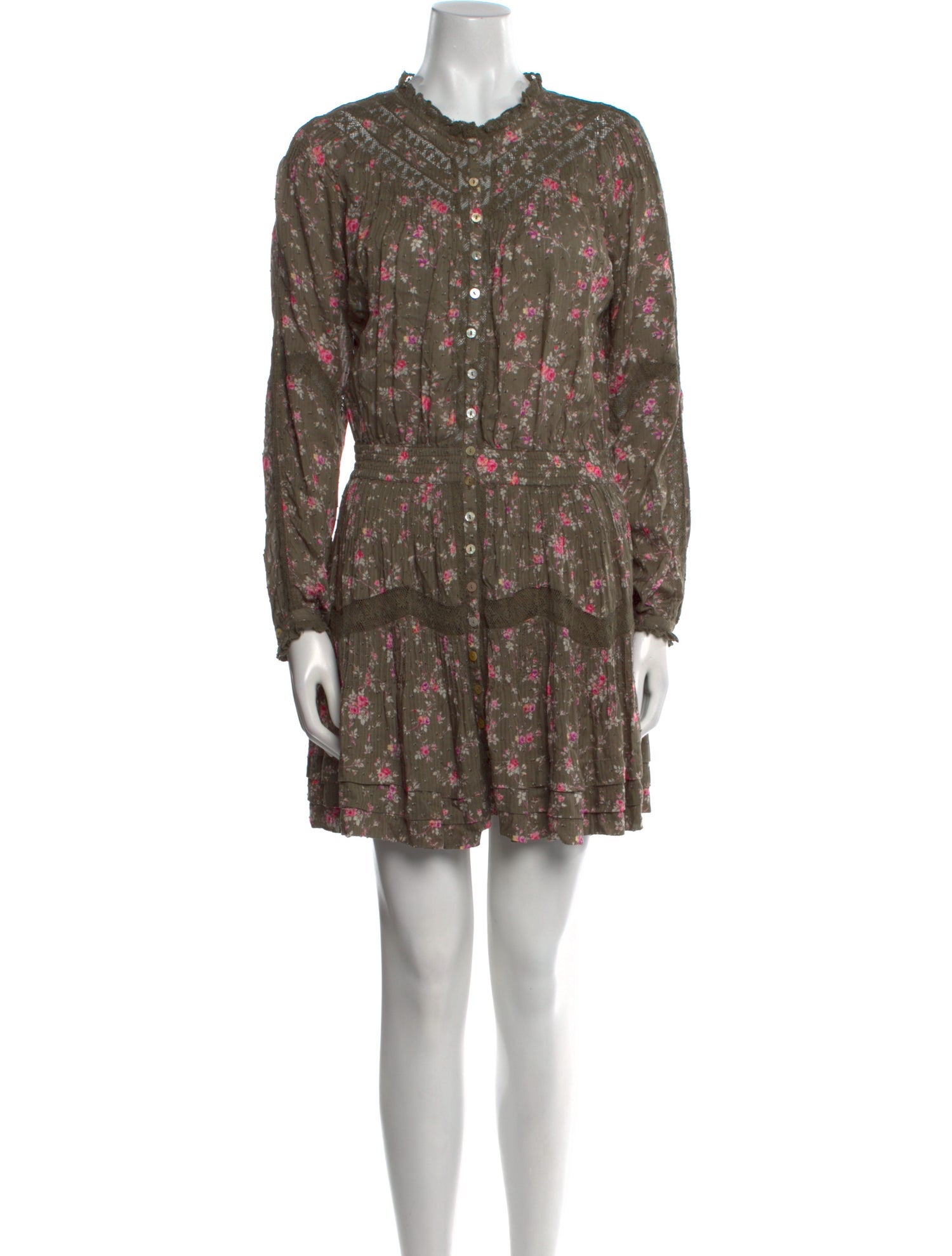 LoveShackFancy Floral Print Mini Dress