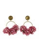 LoveShackFancy Faux Pearl & Fabric Flowers Drop Earrings