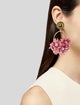LoveShackFancy Faux Pearl & Fabric Flowers Drop Earrings