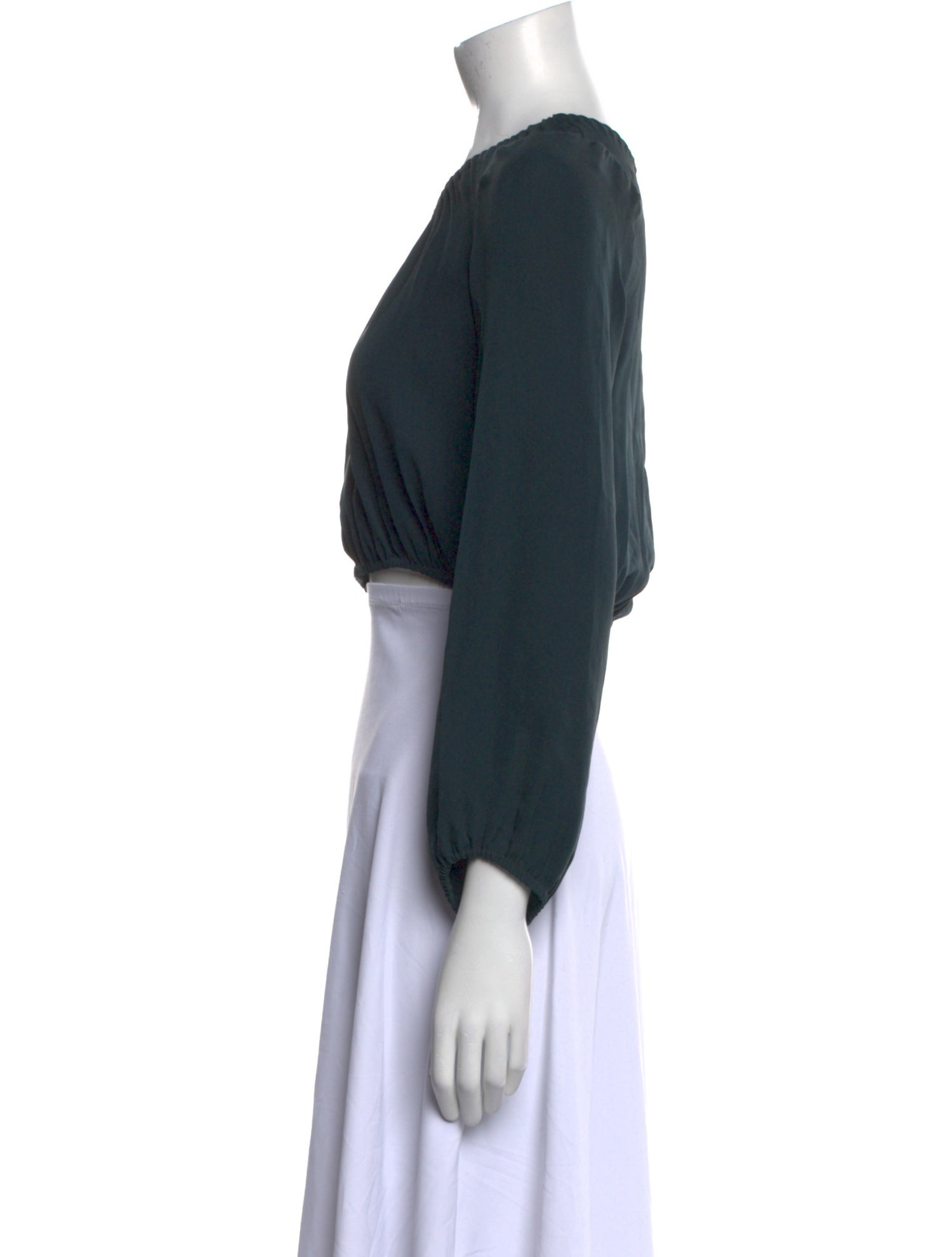 LoveShackFancy Silk Scoop Neck Crop Top