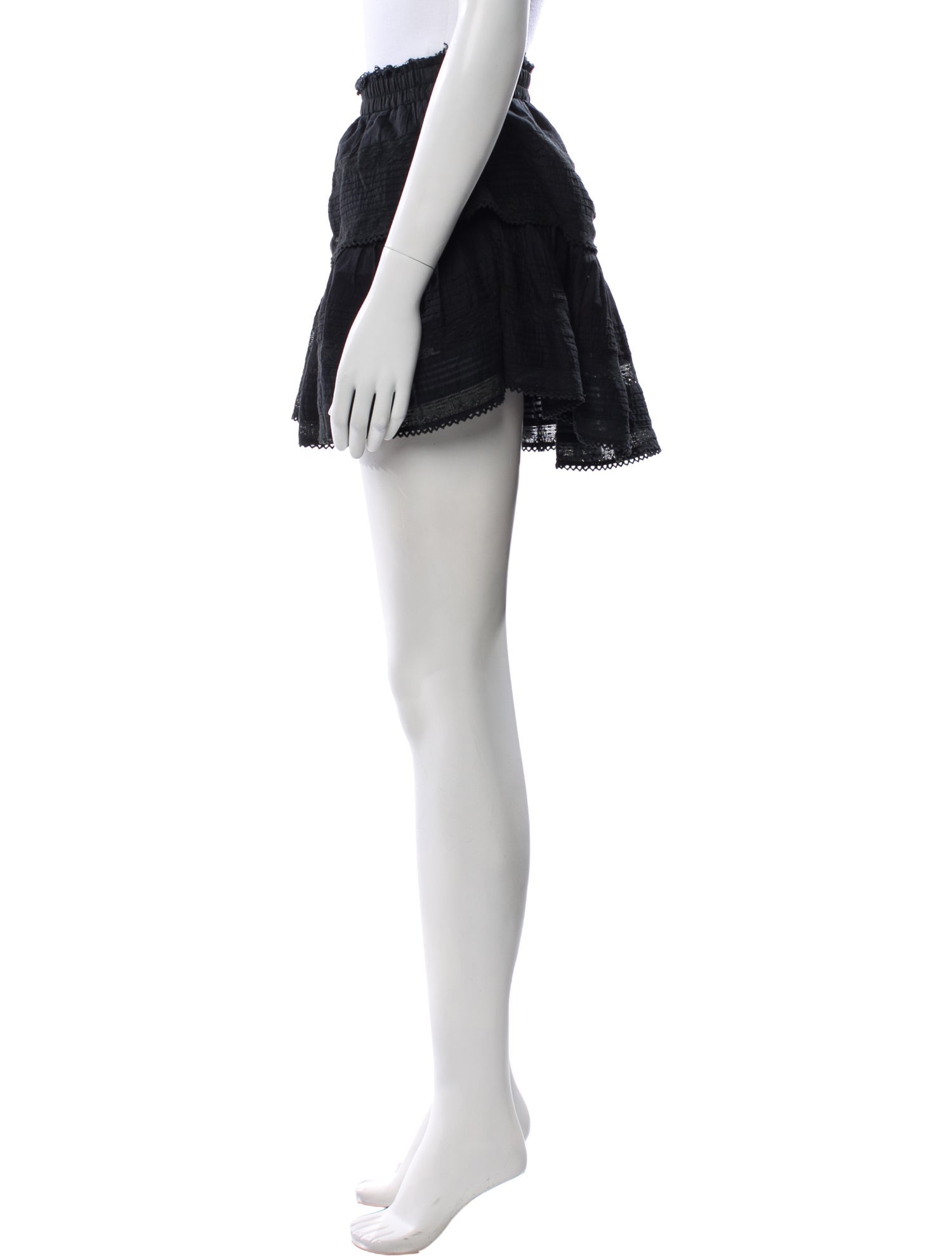 LoveShackFancy Ruffle Embellishment Mini Skirt