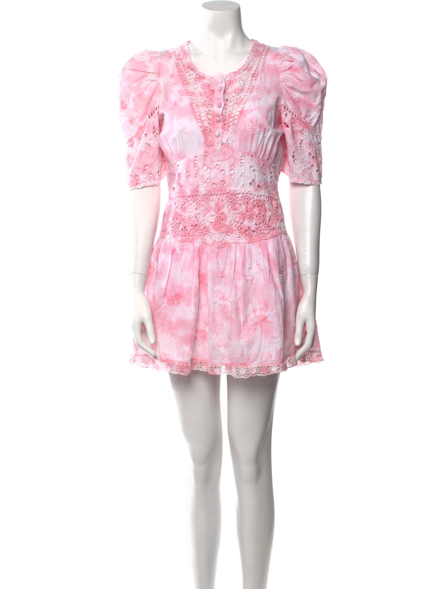 LoveShackFancy Tie-Dye Print Mini Dress