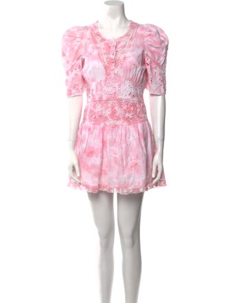 LoveShackFancy Tie-Dye Print Mini Dress