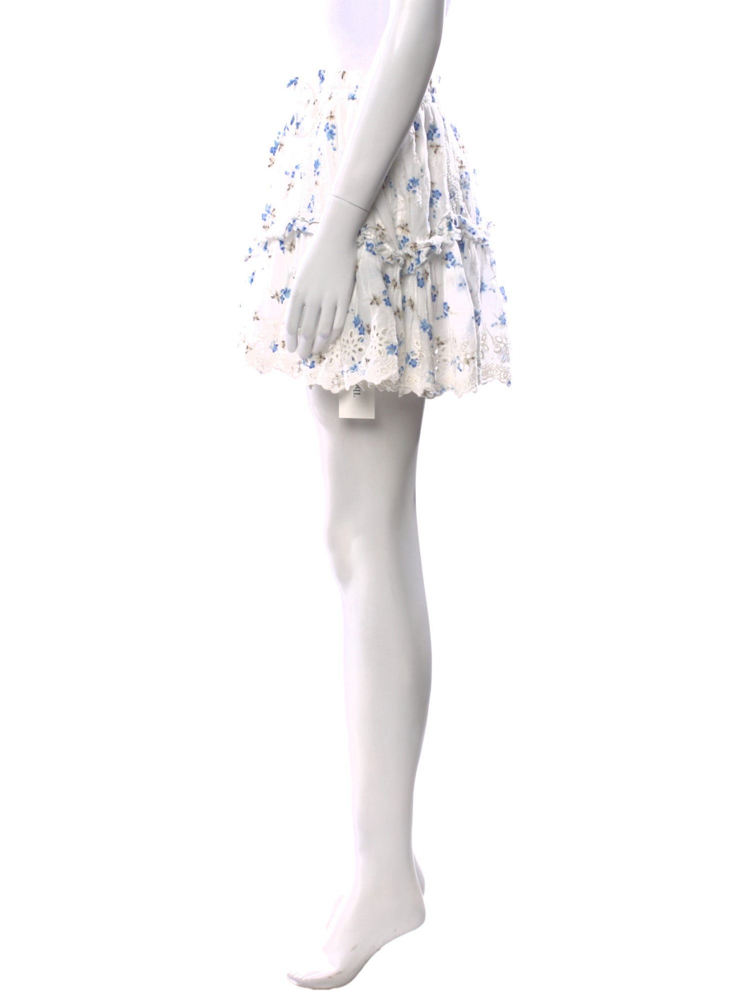 LoveShackFancy Floral Print Mini Skirt