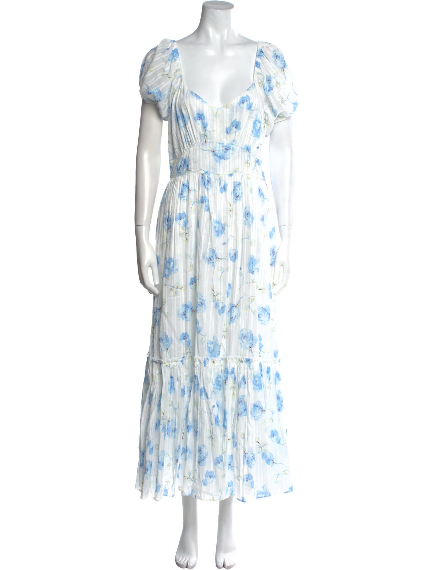 LoveShackFancy Floral Print Long Dress