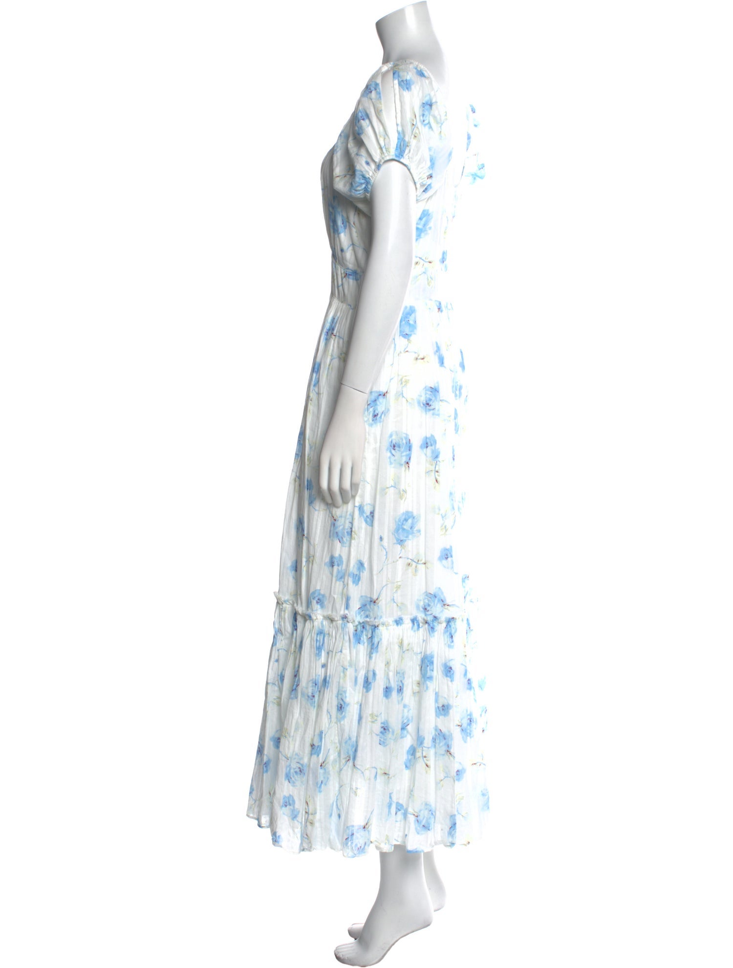 LoveShackFancy Floral Print Long Dress