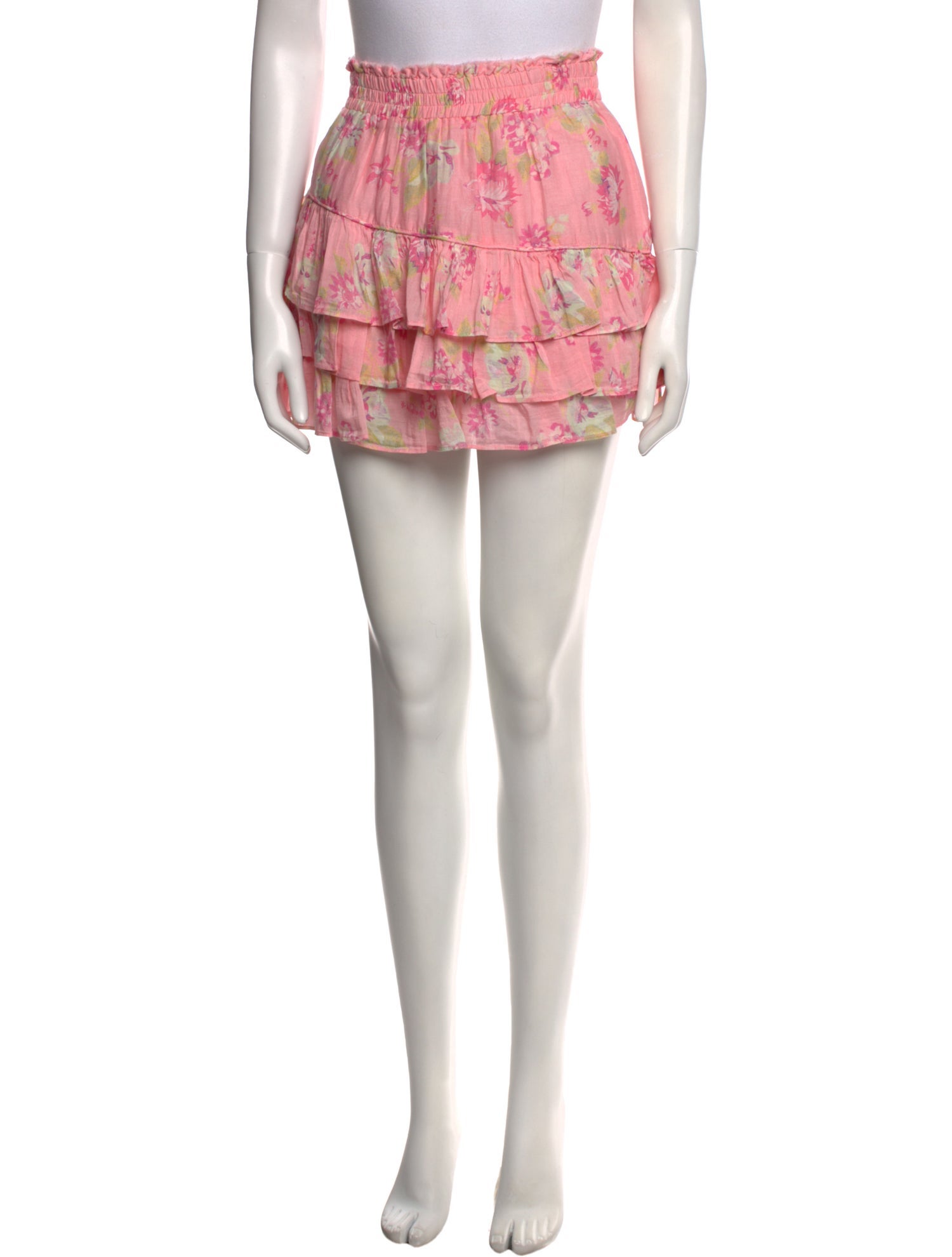 LoveShackFancy Floral Print Mini Skirt