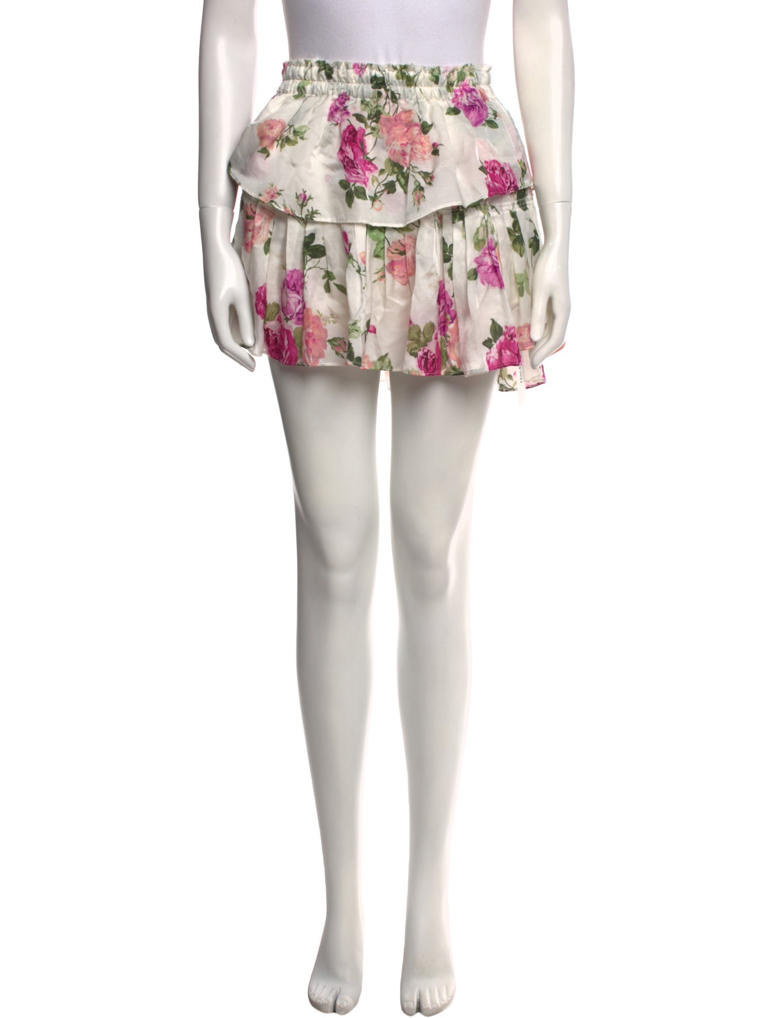 LoveShackFancy Floral Print Mini Skirt