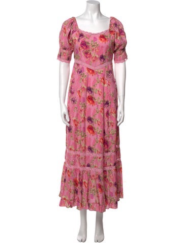 LoveShackFancy Dresses Floral Print Long Dress XL