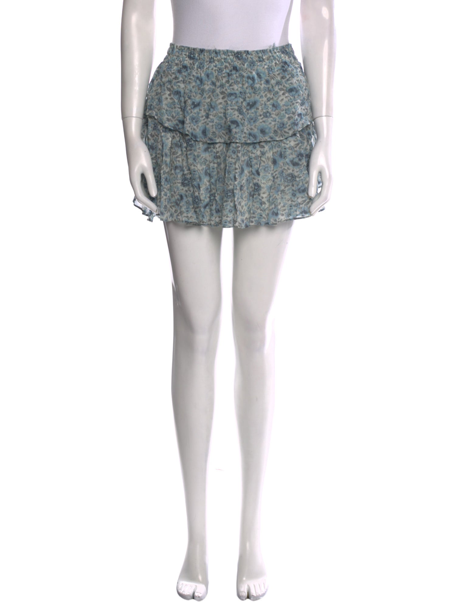 LoveShackFancy Floral Print Mini Skirt